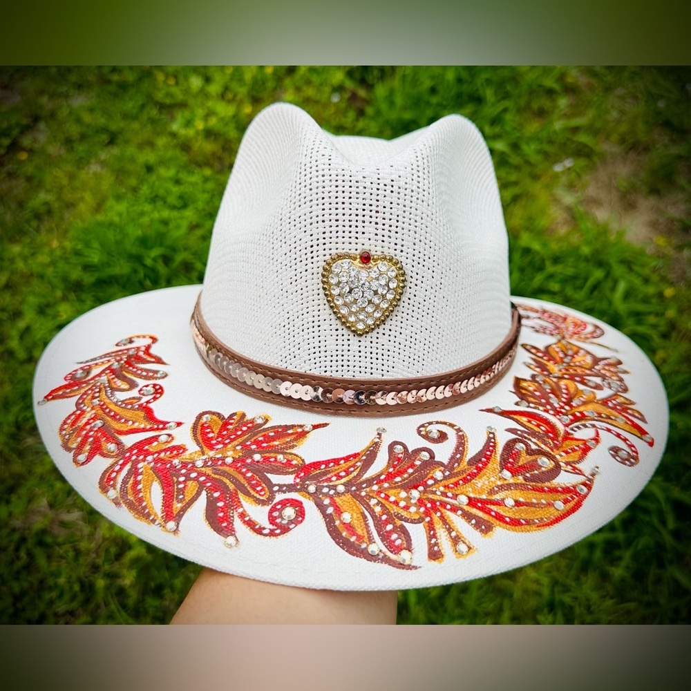 Custom Hand painted heart hat